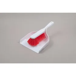Hygiene-Kehrgarnitur, Kunststoff, Polyesterborsten 0.25, weich, rot