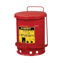 Justrite® Werkbank-Sammelbehälter SoundGuard?, Fusspedal, rot, 20 Liter