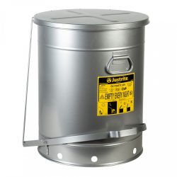 Justrite® Werkbank-Sammelbehälter SoundGuard?, Fusspedal, silber, 80 Liter
