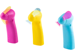 OK OHF 122 - Mini Handventilator (Gelb/Türkis/Pink)
