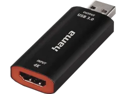 Hama - Video-Aufnahme-Stick - USB-Stecker - HDMI™-Buchse, 4K, Schwarz, 200 GB