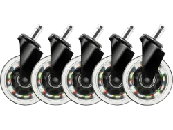 DELTACO RGB Casters,Wheels,5-pack GAM-141 for Gaming Chairs