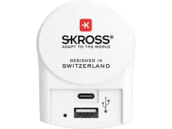SKROSS Pro World Travel+ Welt-Reiseadapter – weiss