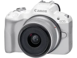 CANON EOS R50 Body + RF-S 18-45mm F4.5-6.3 IS STM Systemkamera mit Objektiv 18 - 45 mm, 7.5 cm Display Touchscreen, WLAN