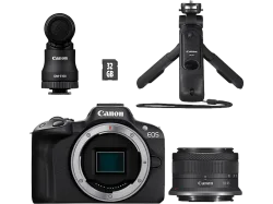 CANON EOS R50 Vlogger Kit Systemkamera mit Objektiv 18 - 45 mm, 7.5 cm Display Touchscreen, WLAN