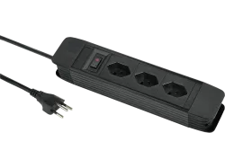 SCHOENENBERGER - Steckdosenl. PRINCIPIO 3xT13 horiz., Steckdosenleiste, Black, 2 Meter
