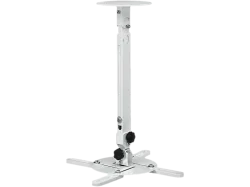 Hama 00220880 Beamer-Deckenhalterung Höhenverstellbar, Schwenkbar, Neigbar Boden-/Deckenabstand (max.): 635 mm Weiß