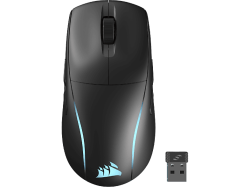 CORSAIR M75 WIRELESS - Gaming-Maus, Kabellos (2,4 GHz SLIPSTREAM oder Bluetooth) / Kabelgebunden, Optisch mit Leuchtdioden, 26000 dpi, Schwarz