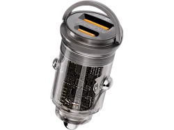 PROMATE TransDrive-65W - Mini Autoladegerät (Transparent)