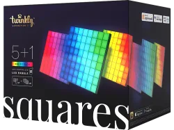 Twinkly Lightwall SQUARES Schwarz Kunststoff - LED - Lightwall- LED Leuchtmittel