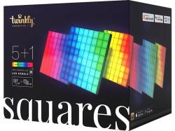Twinkly Lightwall SQUARES Schwarz Kunststoff - LED - Lightwall- LED Leuchtmittel