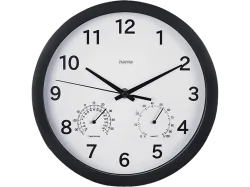 HAMA 185868 Wanduhr Malta, Schwarz