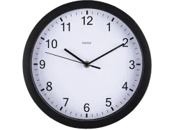 HAMA 185865 Wanduhr Elba, Schwarz / Weiss