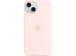 APPLE Silikon Case mit MagSafe, Backcover, Apple, iPhone 15 Plus, Hellrosa