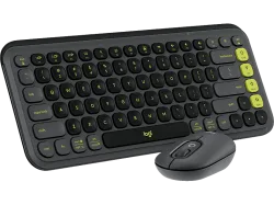 LOGITECH POP Icon Combo, Tastatur & Maus, Kabellos, Grafit und Grün