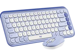 LOGITECH POP Icon Combo, Tastatur & Maus, Kabellos, Lila und Offwhite