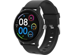 PEAQ PSW 100-BK Smartwatch Kunststoff Gummi, 22mm, Schwarz