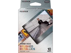 Fujifilm Instax Wide 10 Blatt Brushed Metallics Film Sofort-Bild – Sofortbildkamera/Polaroid Kamera – chrom