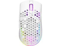 ISY IGM 5000-WT Gaming Maus, Kabellos, Kabelgebunden, 5000 dpi, Optisch mit Leuchtdioden, Weiss