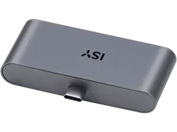 ISY IAD 1019-1 4-in-1 USB-C Multiport-Adapter, Aluminium grau