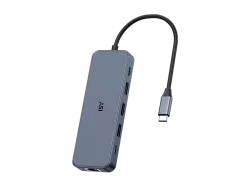 ISY IAD-1034 10-in-1 USB-C Multiport-Adapter, Silber