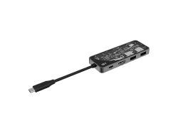 ISY IAD-1028-2 4-in-1-USB-C -Multiport Adapter mit Power Delivery, Silber Aluminium/Transparent