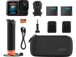 GoPro HERO13 Black Accessory Hard Bundle Action Cam Webcam, GPS, 5.3K, 360°, Bluetooth, WLAN, Touch-Screen, Stereo