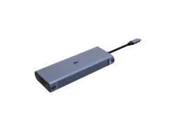ISY IAD-1037 9-in-1 USB-C-Adapter mit SSD-Gehäuse, Silber