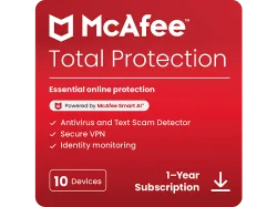McAfee Total Protection - 10 Geräte 1-Jahres-Abonnement Multiplattform [Deutsch, Französisch, Italienisch]
