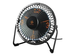 DELTACO GAM-054 LED Tischventilator, Schwarz