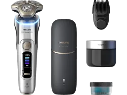 PHILIPS XP9404/46 Nass- und Trockenrasierer i9000 Prestige Ultra Chrom (NanoTech Dual Precision-Klingen, Reinigungsstation: Ja)