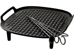 Philips Home HD9926/00 Grillkit 4 St. mit Grillspieß Schwarz, Metall