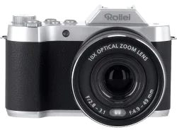 ROLLEI Powerflex 10x Retro Kompaktkamera Schwarz/Silber, opt. Zoom, LCD (IPS)
