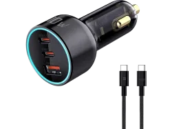 SCHOENENBERGER 100W 3-Port Auto-Ladegerät, Schwarz