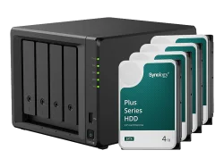 SYNOLOGY DiskStation DS925+ mit 4x 4TB Plus Series HDD NAS 3.5 Anzahl Festplattenschächte: 4 Schwarz