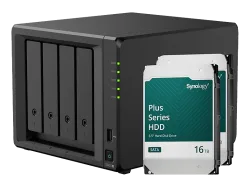 SYNOLOGY DiskStation DS925+ mit 2x 16TB Plus Series HDD NAS 3.5 Anzahl Festplattenschächte: 4 Schwarz