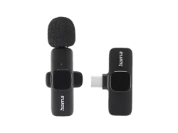 HAMA Smart Wireless Ansteckmikrofon für Handy Schwarz