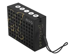 PEAQ Music Cube PPA 107-RW Bluetooth-Lautsprecher, Schwarz/Gold