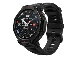 AMAZFIT T-Rex 3 Pro (48 mm) Smartwatch Faserverstärkter Kunststoff, Lünette und Knöpfe: Titan der Güteklasse 5 Silikon, 145-210 mm, Tactical Black