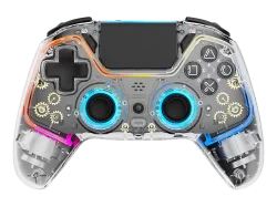 DELTACO GAM-169-T PS4 Wireless Controller Transparent für PlayStation 4, Nintendo Switch, Switch OLED, PC, Android