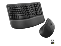 Logitech Wave Keys and Lift Combo Tastatur mit Maus – Tastatur/Keyboard – schwarz