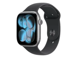 Apple - Smartwatch, AW Series 11GPS46mmSpace Grey Aluminium Case with Black Sport Band - M/L, 46mm, Spacegrau