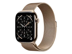 Apple Watch Series 11 GPS + Cellular Gold Titanium Case / Gold Milanese Loop Watch Series 11