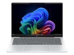 HP OmniBook 5 14-he0104nz, Notebook, mit 14 Display, Qualcomm® Snapdragon® X Plus X1P-42-100 Prozessor (30 MB Cache, bis zu 3.4 GHz), 16 GB RAM, 512 SSD, Qualcomm Adreno? Onboard Graphics, Glacier Silver, Windows 11 Home