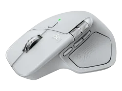 LOGITECH MX Master 4 für Mac Maus, Bluetooth® Low Energy, 8000 dpi, Optisch mit Laserdioden, White Silver