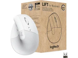 LOGITECH Lift for Business Vertikale Maus, Kabellos, 4000 dpi, Weiss
