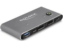 DELOCK Displayport 8K 30 Hz mit USB 5 Gbps, Anthrazit