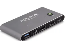 DELOCK HDMI 8K 60 Hz mit USB 5 Gbps, Anthrazit