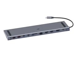 ISY IDO-1100-1 USB-C Multiport Pro Dock + Power Delivery Dockingstation, Silber