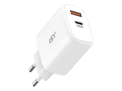 ISY IWC-4065-1 USB-C/A 65 W Universal GaN Ladegerät Universal, 5 V W, Weiss
